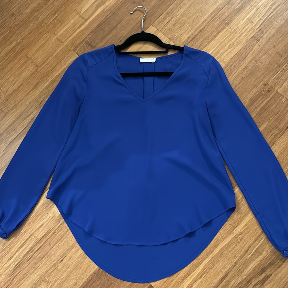 Lush royal blue long sleeve blouse
